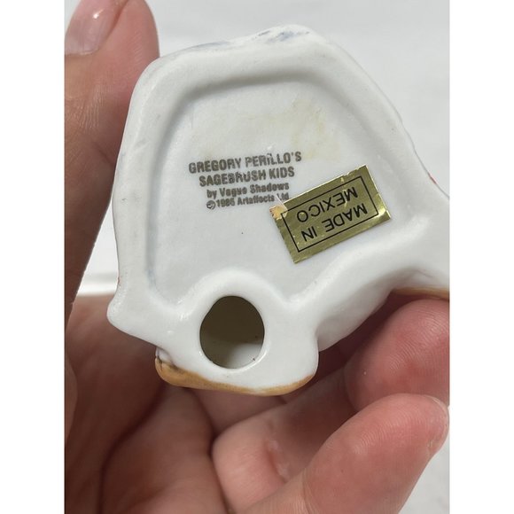 Vintage 1986 Vague Shadows-Perillo Sagebrush Kids Girl with Cactus Figurine - Picture 6 of 6